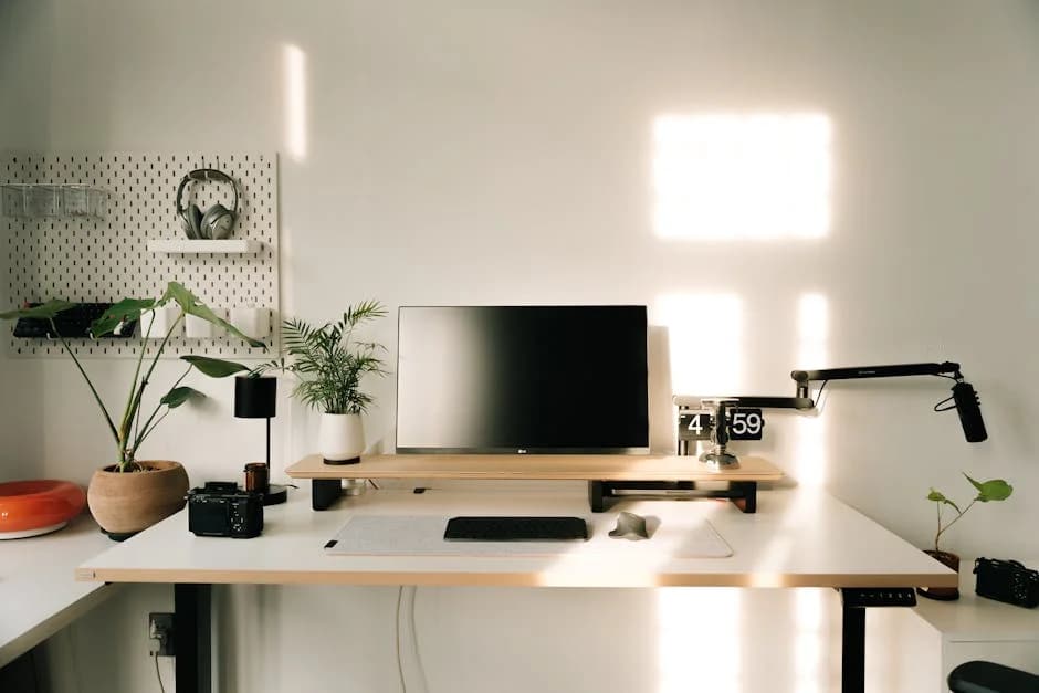 Well-maintained clean commercial office workspace