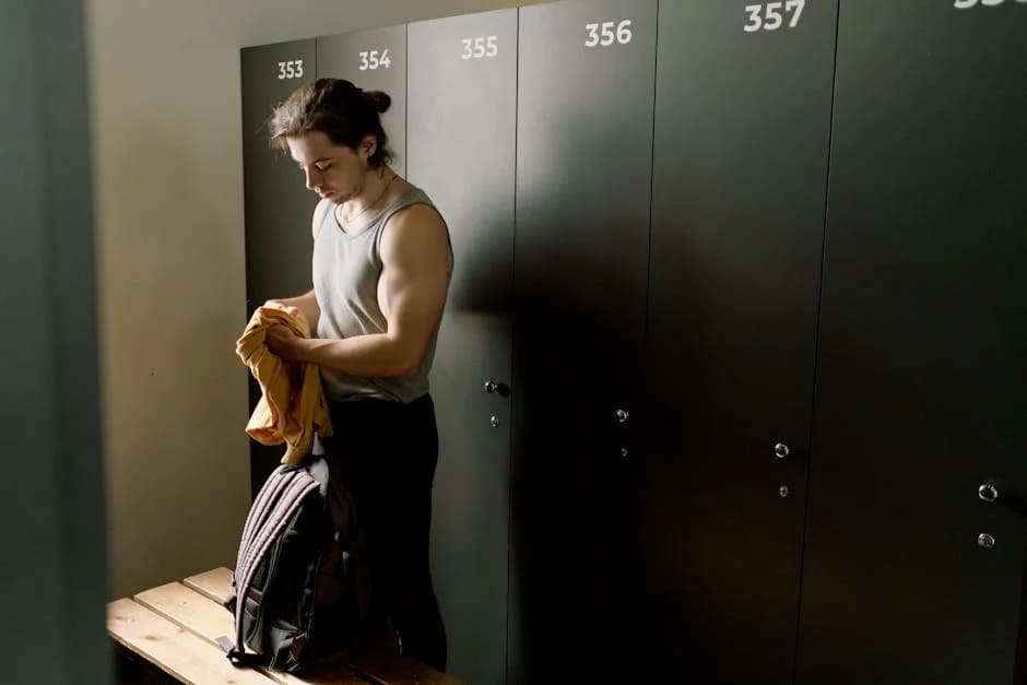 Clean fitness facility with fresh air and professionally maintained locker room