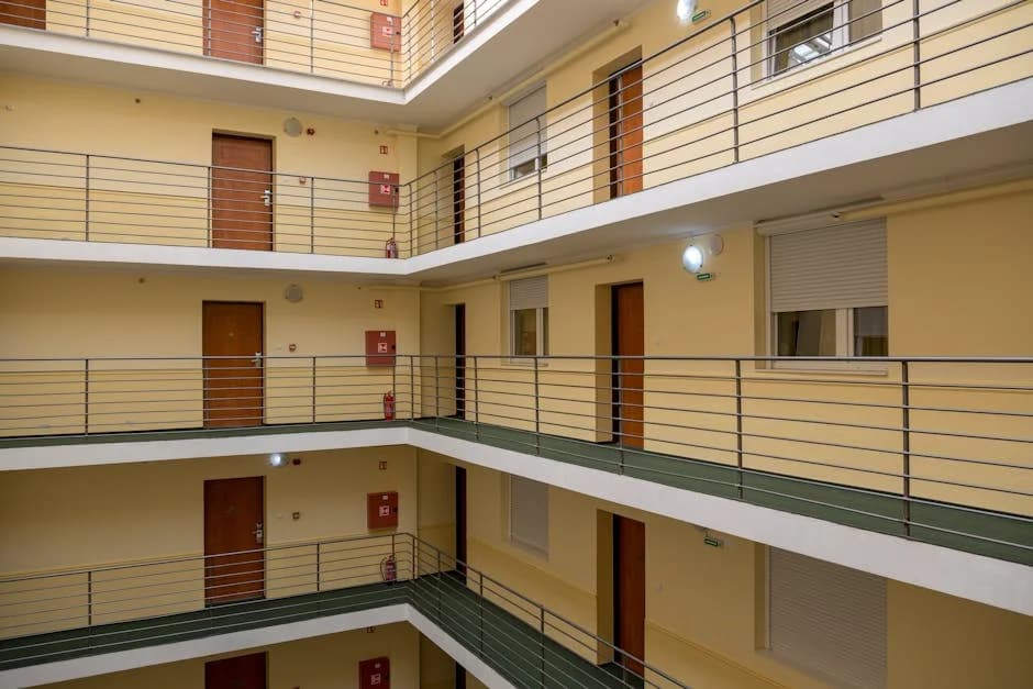 Professional cleaning crew maintaining common areas in a commercial property
