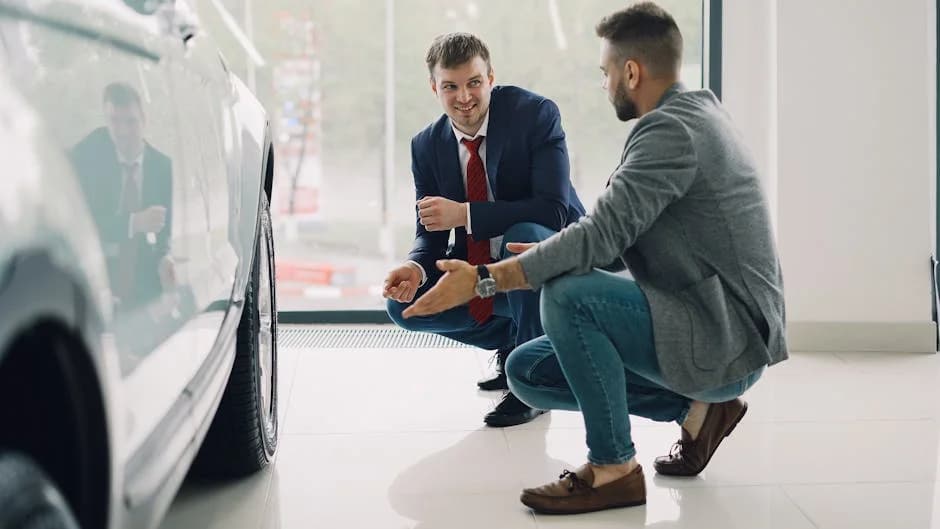 Clean, well-maintained auto dealership showroom attracting customers