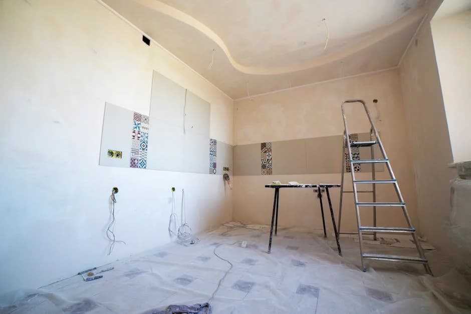 Commercial ceiling tiles being cleaned in an office building